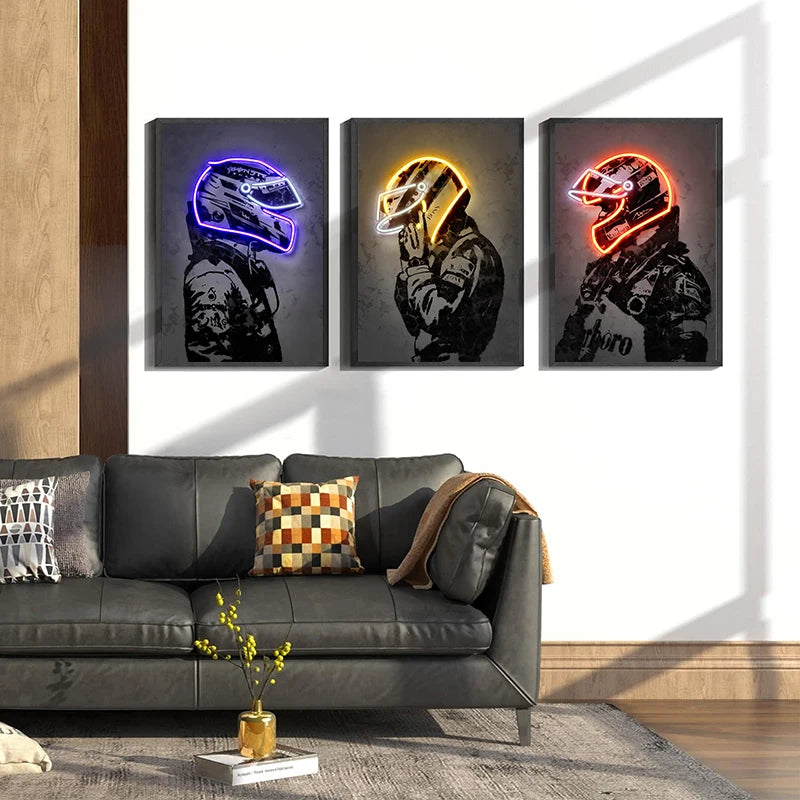 Racing Driver Helmet Poster Miru World