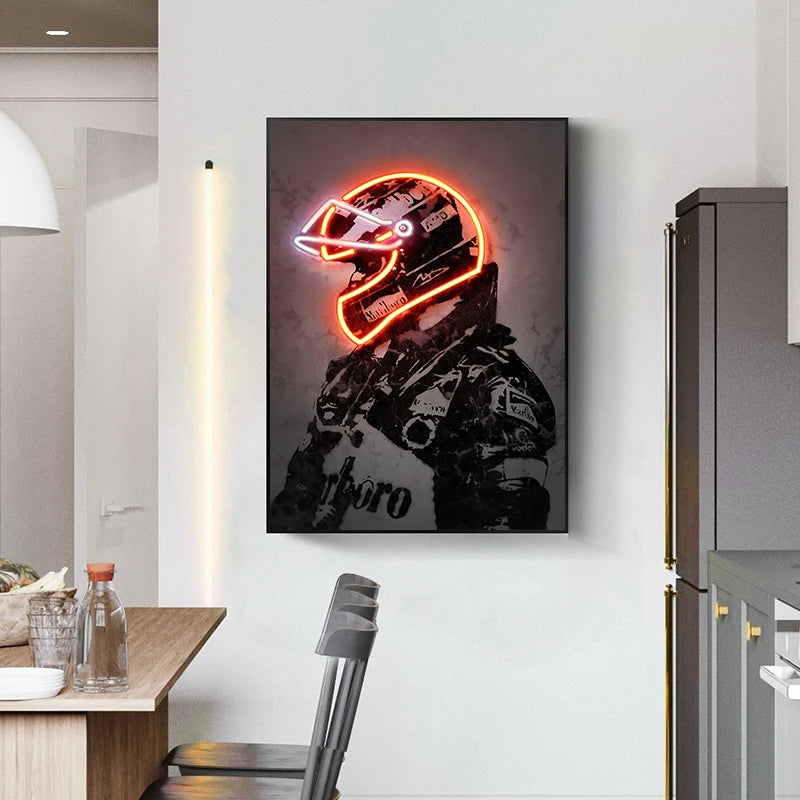Racing Driver Helmet Poster Miru World