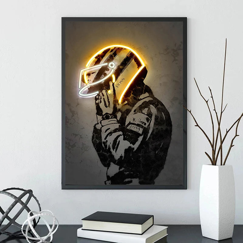 Racing Driver Helmet Poster Miru World