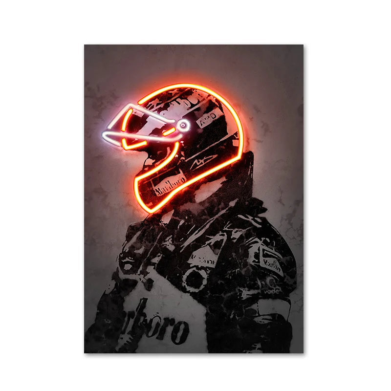 Racing Driver Helmet Poster Miru World